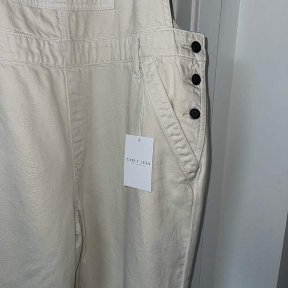 Carly Jean Cream Overalls 1X - Picture 5 of 7
